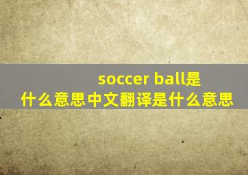 soccer ball是什么意思中文翻译是什么意思